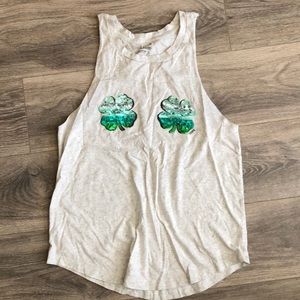 Sequin Shamrock Tank Top